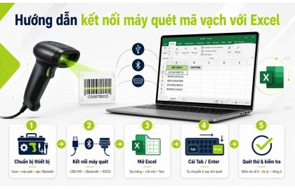 Cách kết nối máy quét mã vạch với Excel chính xác đơn giản